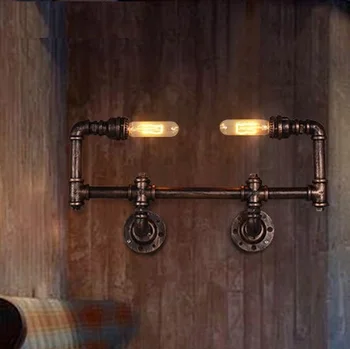 

Loft Style Industrial Water Pipe Lamp Vintage Wall Light Fixtures Home Antique Bedside Edison Wall Sconce Luminaire Arandela