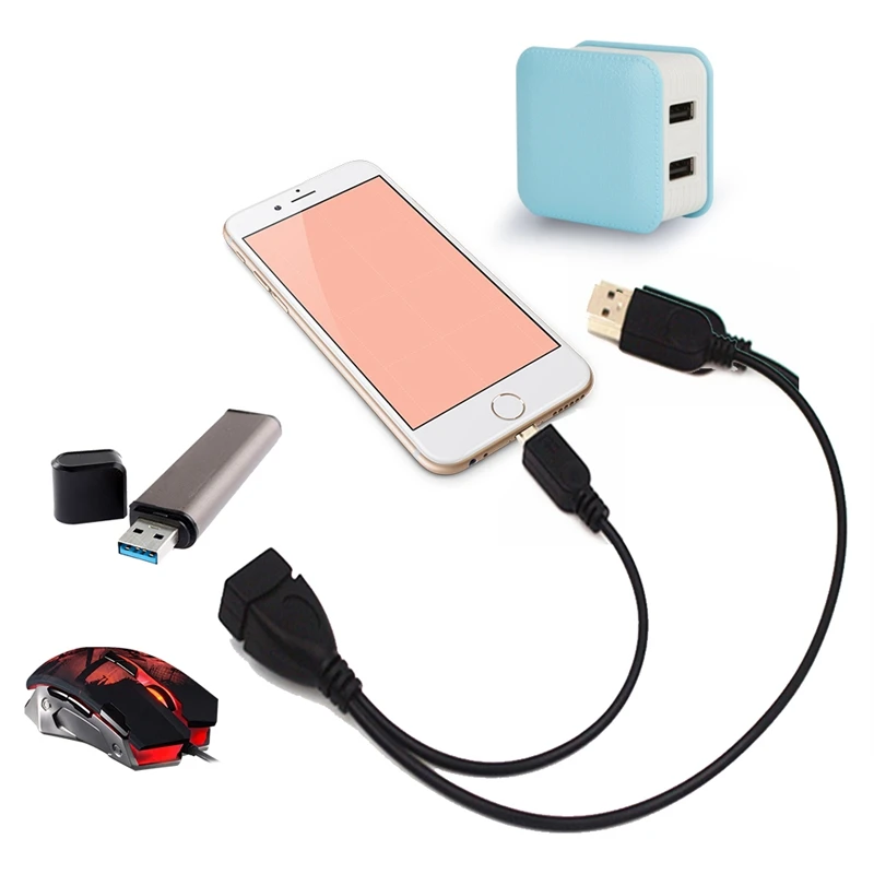 Микро USB 2 0 5 Pin хост OTG кабель адаптер с питания для сотового телефона планшета ПК