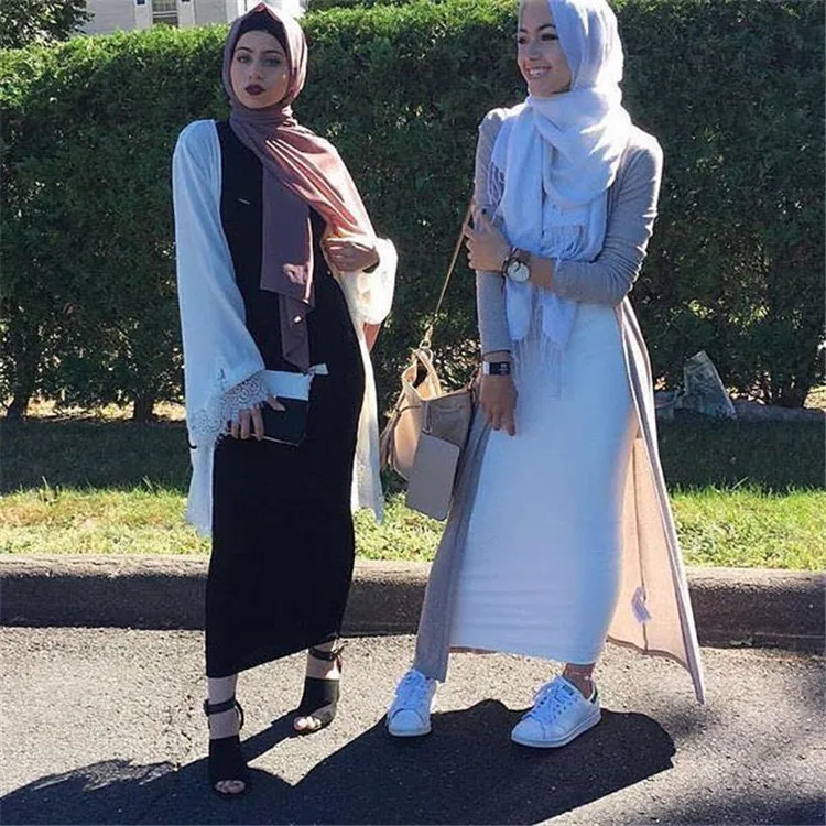 أزياء المرأة تنورة أنيقة متواضع مسلم قيعان تنورة طويلة بقصة ضيقة الكاحل طول رشاقته محبوك القطن حزب الملابس الإسلامية