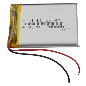 

XINJ 3.7V 700mAh Li Lithium Polymer Rechargeable Battery li po cell 383450 For E-book GPS E-book Driving recorder DIY PAD MID