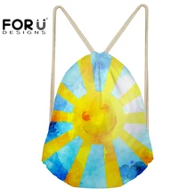 FORUDESIGNS сумка с завязками для женщин фитнес и тренировка йога для улицы занятий спортом и спортзала мешок красочные печати беговой рюкзак сумка