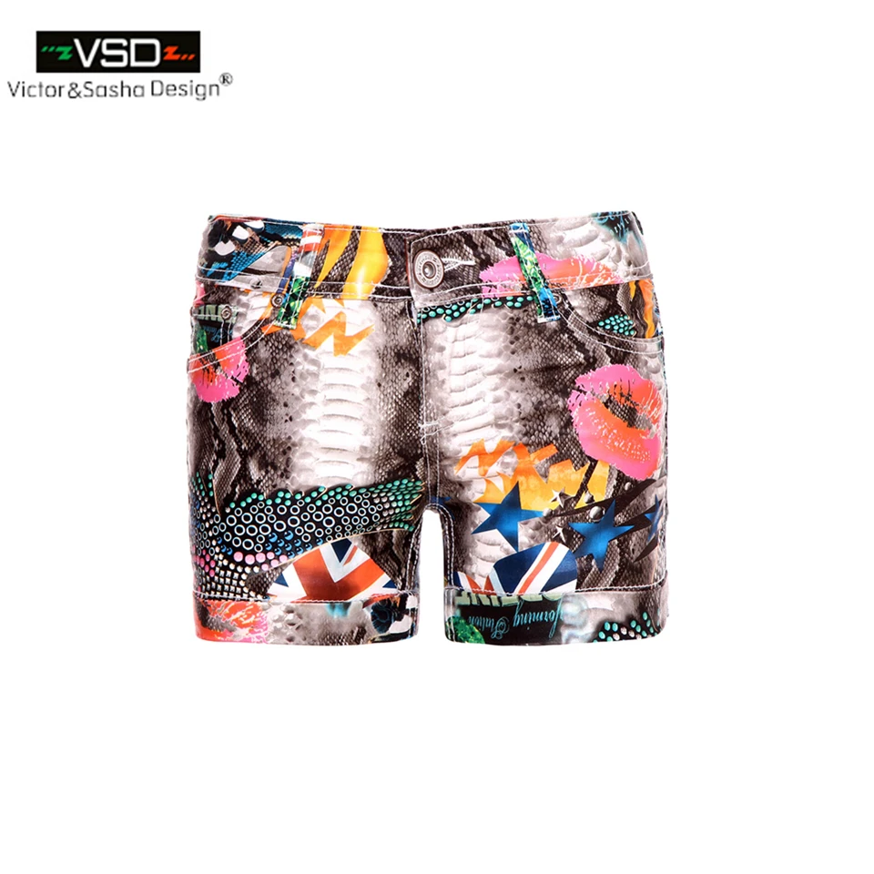 Случайные Упругие Джинсовые Шорты Женщин Старинные Заниженной Талией Стретч