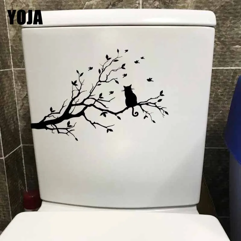 YOJA 23.6X14.1CM кошки на ветке стену для домашнего декора анималистический настенный