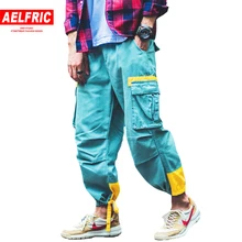 AELFRIC Лето Осень мужские джоггеры Модные Брюки Карго карманы бинты ноги повседневные спортивные штаны хип хоп Swag шаровары B033