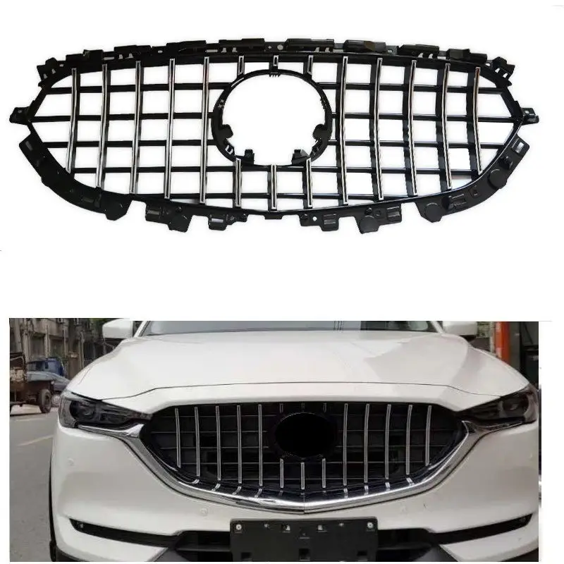 

HIGH QUALITY FRONT RACING GRILLE MESH RUNNING BOARD MASK COVER GRILLS FIT FOR MAZDA CX-5 CX5 2017-18 EXTERIOR ACCESSORIES GRILL