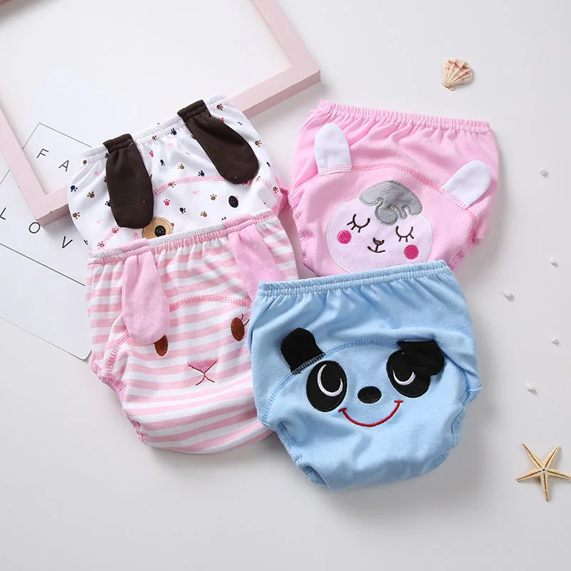 

Baby Cloth Diapers Cotton Washable Nappies Reusable Potty Training Pants Waterproof Infant Boys Girls Underwear Panties