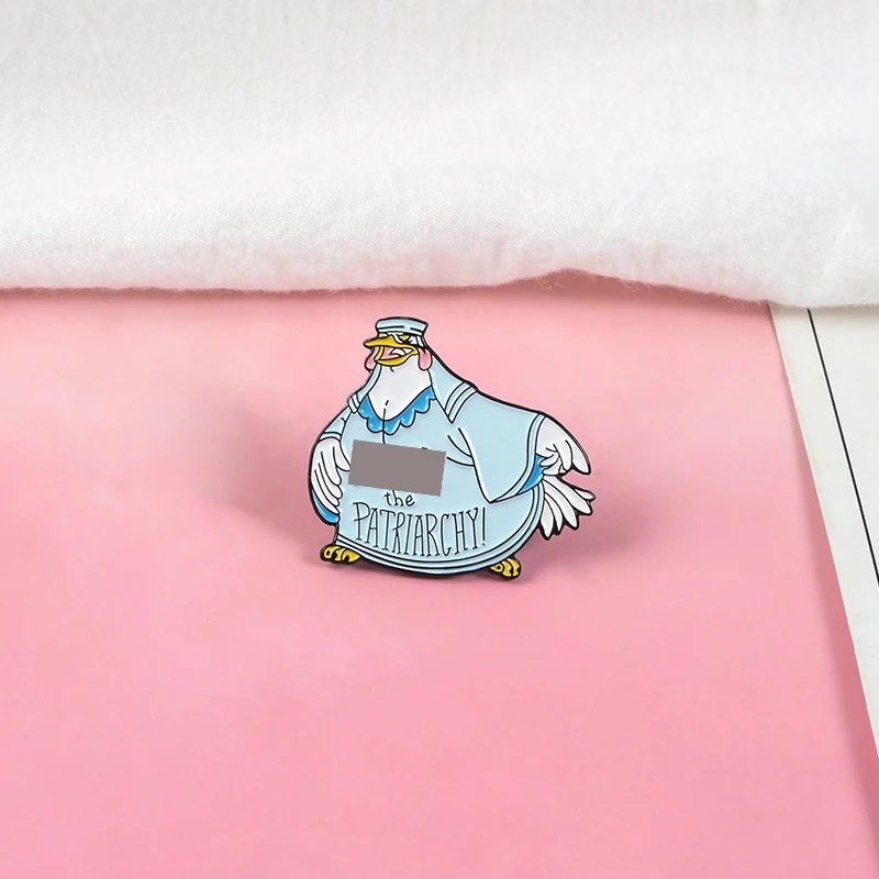 F the Patriarchy Enamel Pin Feminist Badge Custom Cartoon Hen Brooches Bag Clothes Lapel pin Gender equality Jewelry Gift