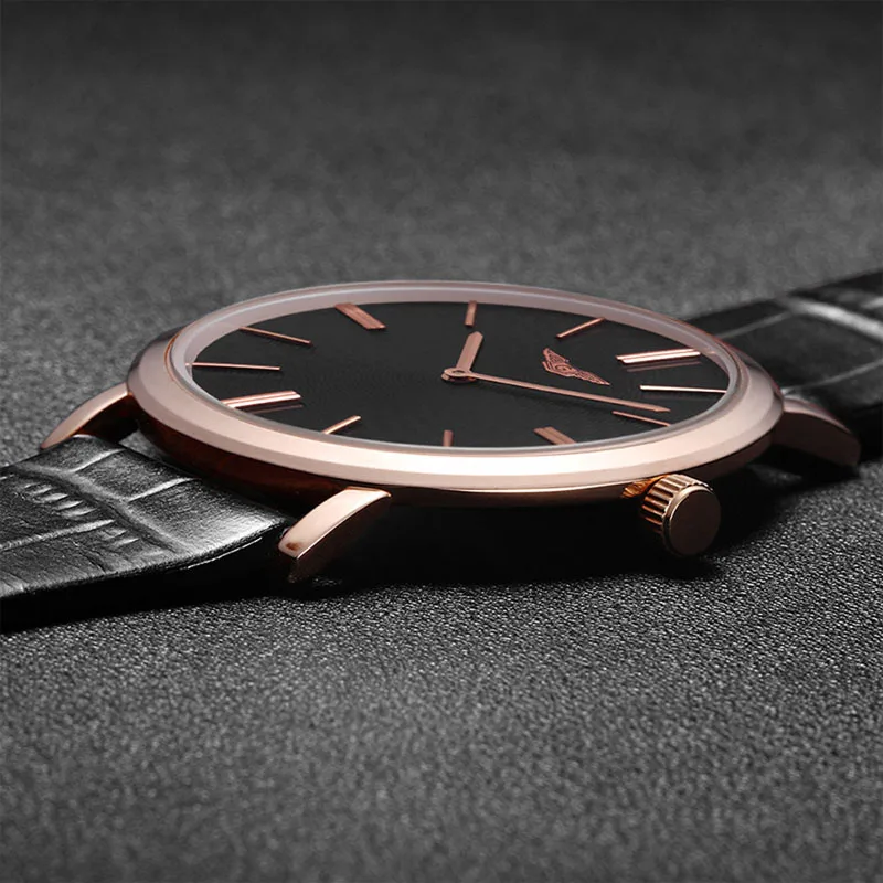 Super Slim Mens Watch Fashion Casual GUANQIN Brand Leather Strap Waterproof Quartz watch Men s Stylish