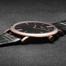 Super Mince Mens Montre Mode Casual GUANQIN Marque Bracelet En Cuir Imperméable À L’eau de Quartz-montre Hommes Élégant Style Relojes Hombre 2016