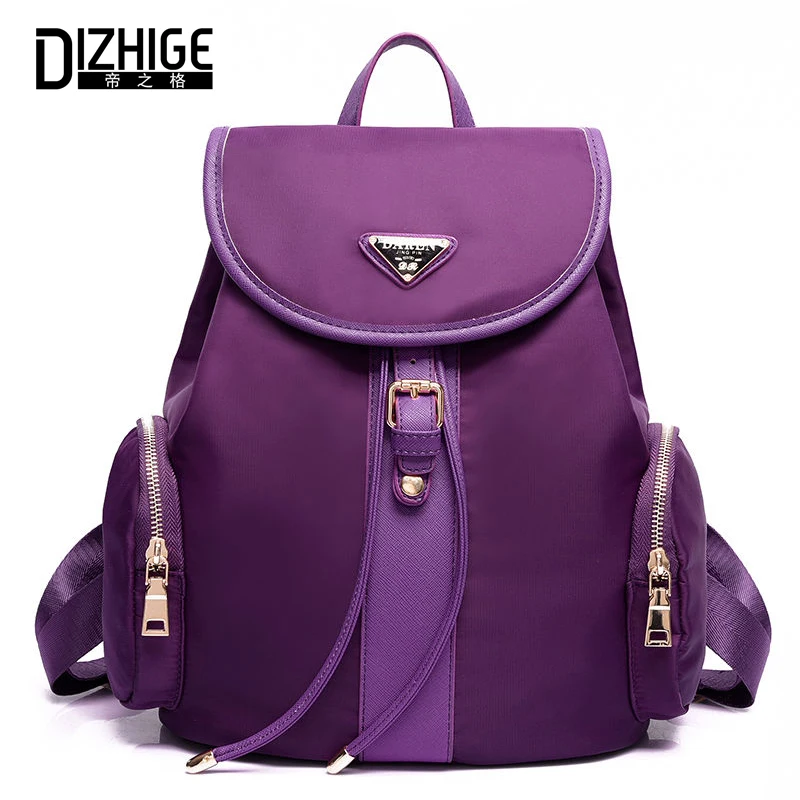 

DIZHIGE Brand Fashion Nylon Women Bags Luxury Waterproof Female Backpack Solid High Quality School Bag For Teenager Girls 2018