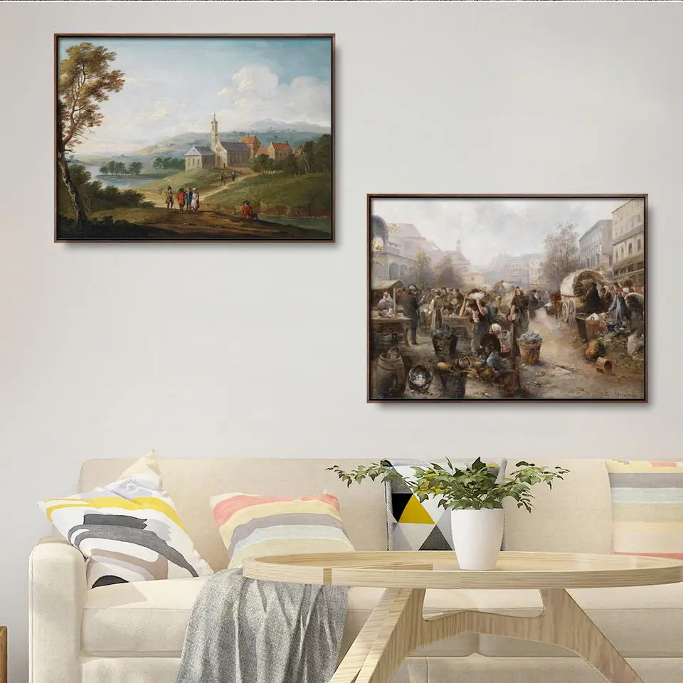 Vinsonloud Home Decoration Print Canvas Picture Wall Art Painting Oil Unframed Drawings Classical European humanistic rural life | Дом и сад