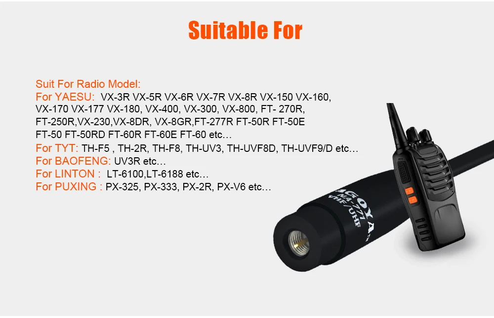 NAGOYA NA-771 SMA-M мужской Dual Band Мягкая 144/430 МГц антенна для Baofeng UV-3R для Yaesu VX-3R VX-7R для TYT