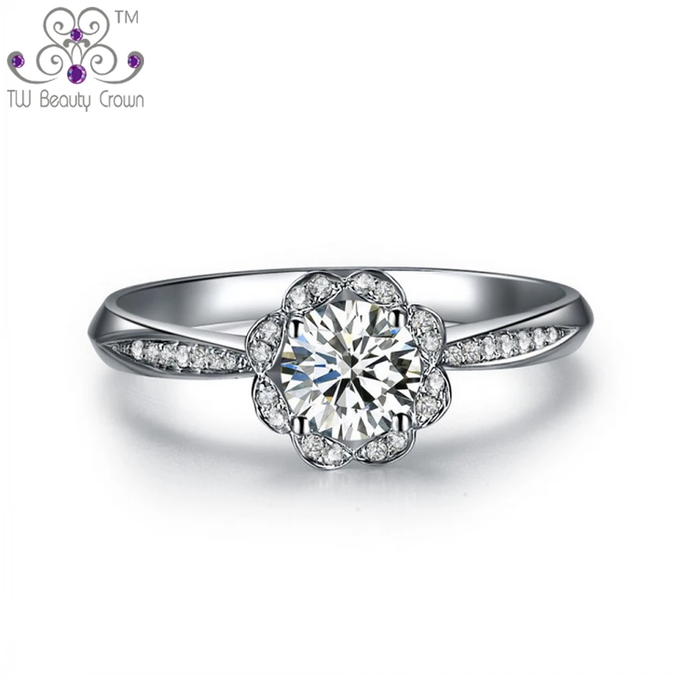 Belle Véritable Argent Sterling 925 Bague Femmes Mariage Fiançailles Bijoux Cadeaux