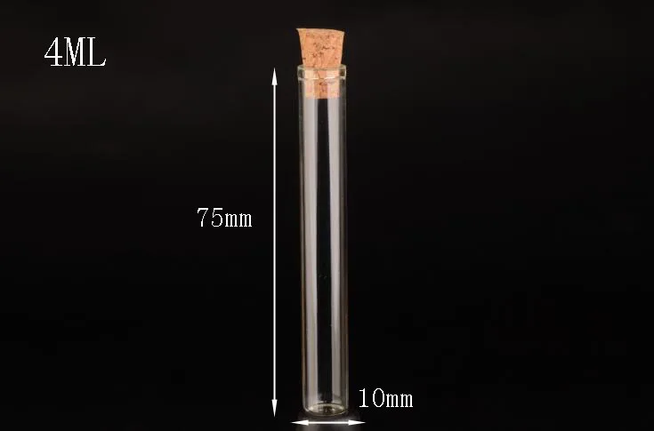 

100pcs/lot 10*75mm Glass tube vial With wood Cork stopper, Glass Container Test Glass Reagent wishing bottle Tube sample jars