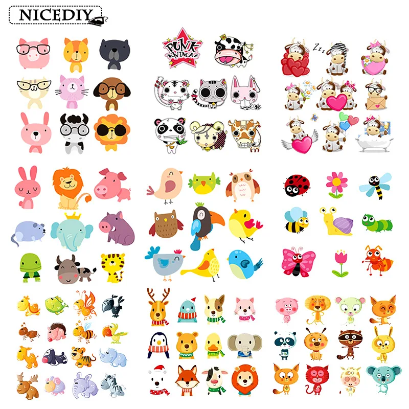 Nicediy милые нашивки в виде животных приклеенные железные частички для одежды