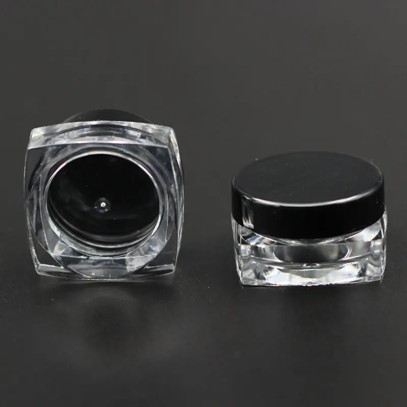 

100pcs 3g Empty Cosmetic Packaging Cream Plastic Jar With Lid Sample Containers Pot Box For Nail Polish Powder Glitter Art Kit