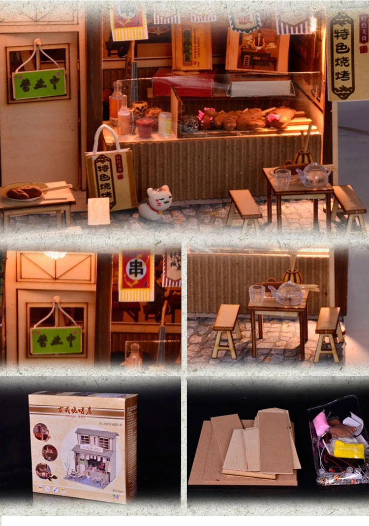 Sala de Móveis Casa de Bonecas em Miniatura Brinquedos para as Crianças Cutebee Casa Faça Você Mesmo Popular Chinesa Arquitetura 9 Arquitetura/Casa DIY/Miniaturas