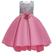 Детское платье-пачка принцессы на день рождения; Летние вечерние платья для девочек; детское платье подружки невесты с вышивкой из бисера; Одежда для девочек