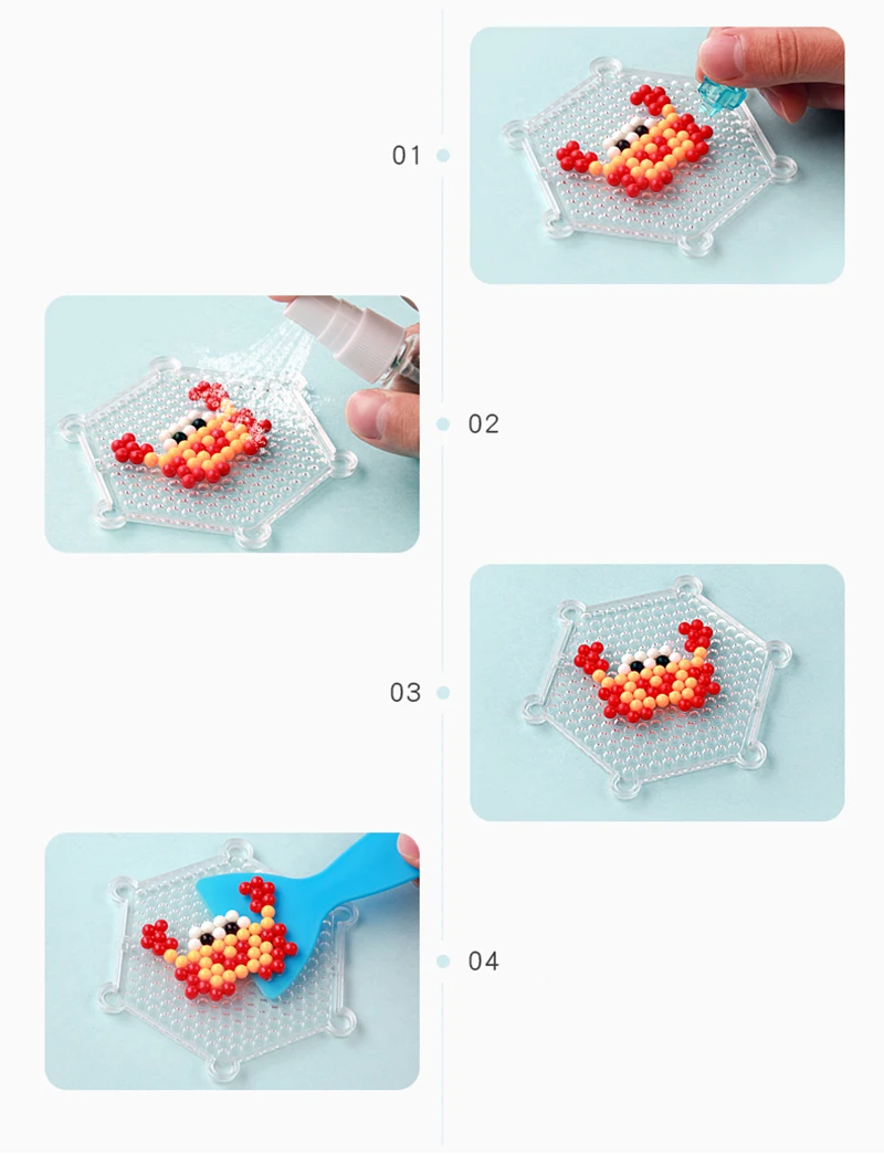 aquabeads 5200 шт. 24 цвета бусины головоломки кристалл Цвет DIY Aqua распыления воды набор мяч игры 3D ручной работы magic игрушечные лошадки для детей аквабитсц для детей бусины распыления воды
