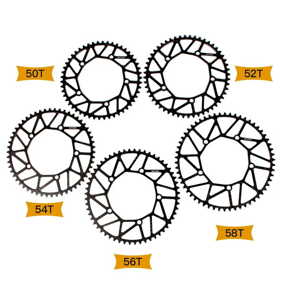 Crankset 50 T/52 T/54 T/56 T/58 T велосипед Велоспорт полые цепи Одиночная рукоятка колеса