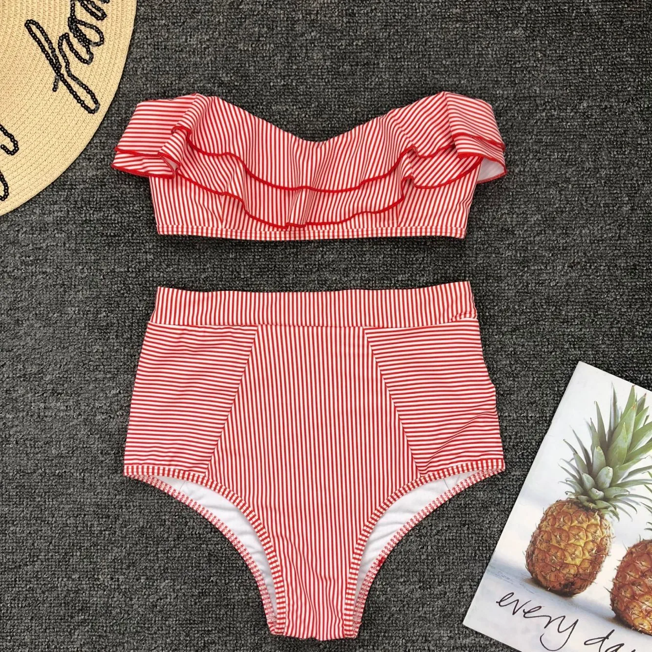 Bikini 2019 Simple Swimsuit Summer Swimming Suit For Women Sexy Lace High Waist Bathing Set | Женская одежда