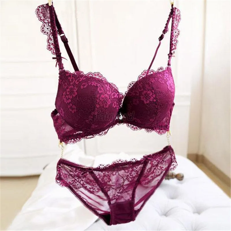 

New Sexy Push Up Lace Bra Set Women Lingerie Underwear Underwire Deep V 32B-36B