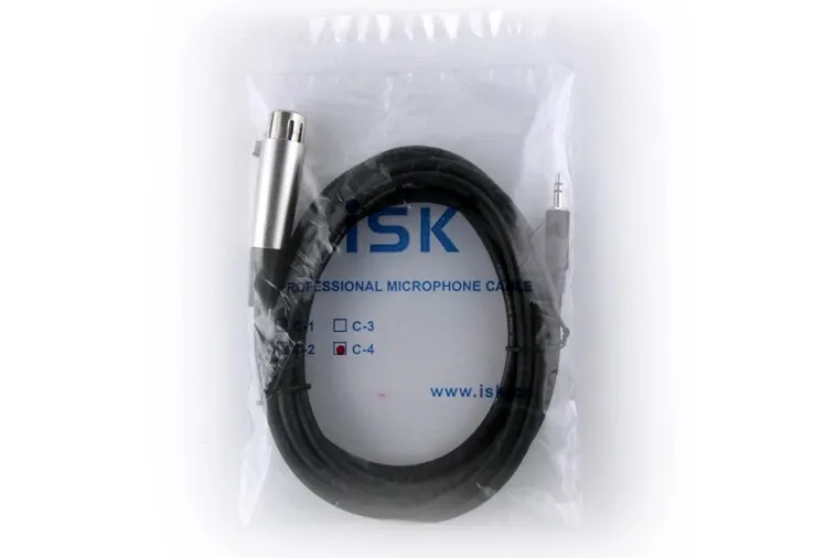 ISK C-4 C4 2,5 м микрофонный кабель 3,5 мм на Женский XLR двухъядерный экранированный профессиональный аудио выход линия для записи ПК