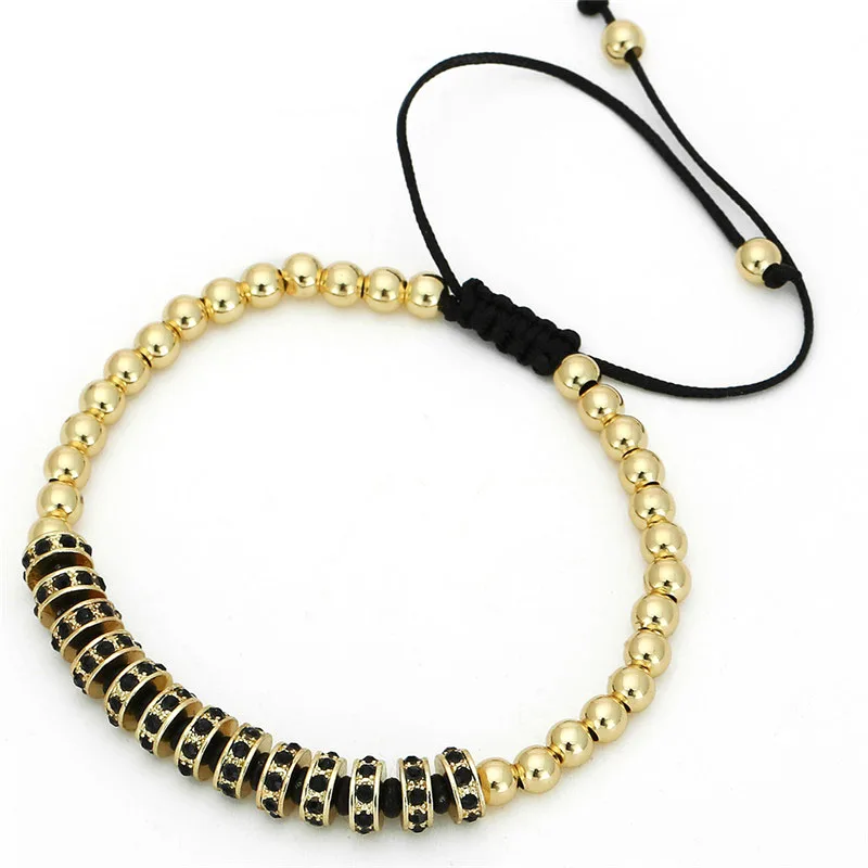 2Pcs/Lot Luxury Micro Pave CZ Crown Tube Bracelets Sets For Mens Women Brading Beaded Bracelet homme jewelry Valentine gift - Image 4