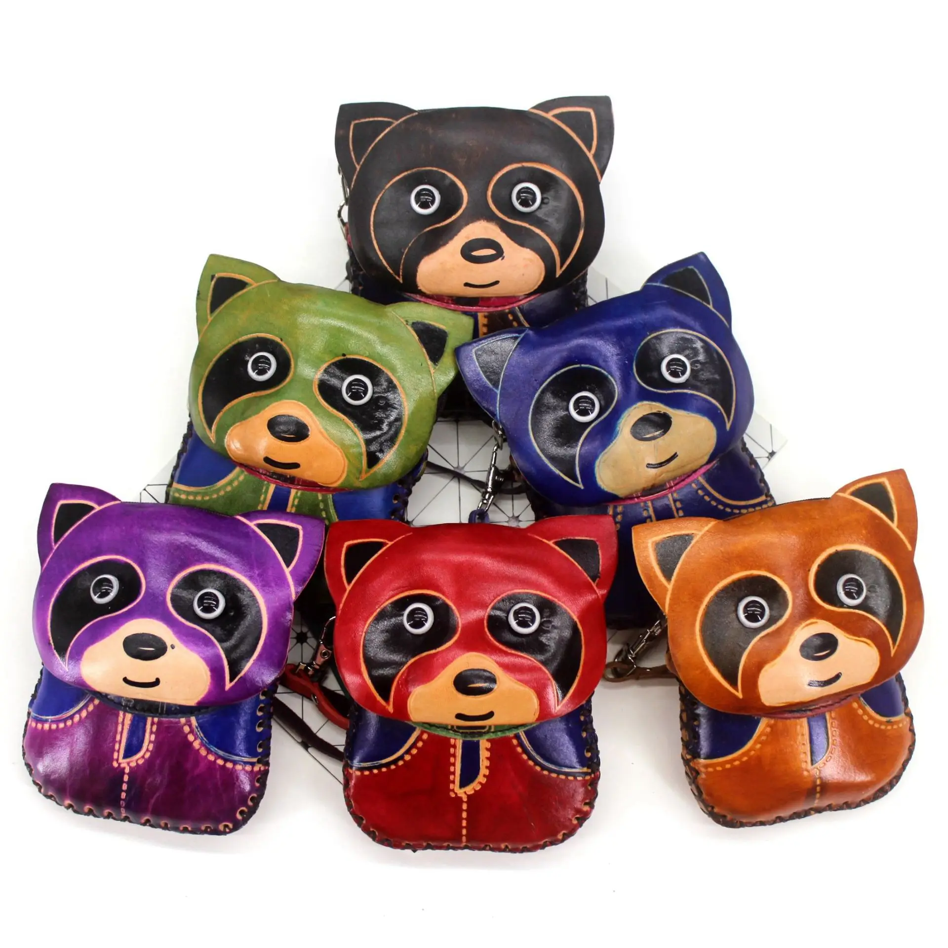 

Cute animal model cowhide coin wallets Genuine leather coin purses womens coins cards small bags girls clutch change purse pouch