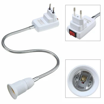 

E27 Light Lamp Bulb Holder Flexible Extension Converter Switch Adapter Socket AC 110-220V 6A