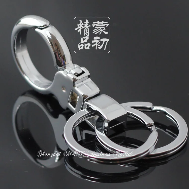 M84001 Double Loops Pants Buckle Waist Belt Clip Polished Silver