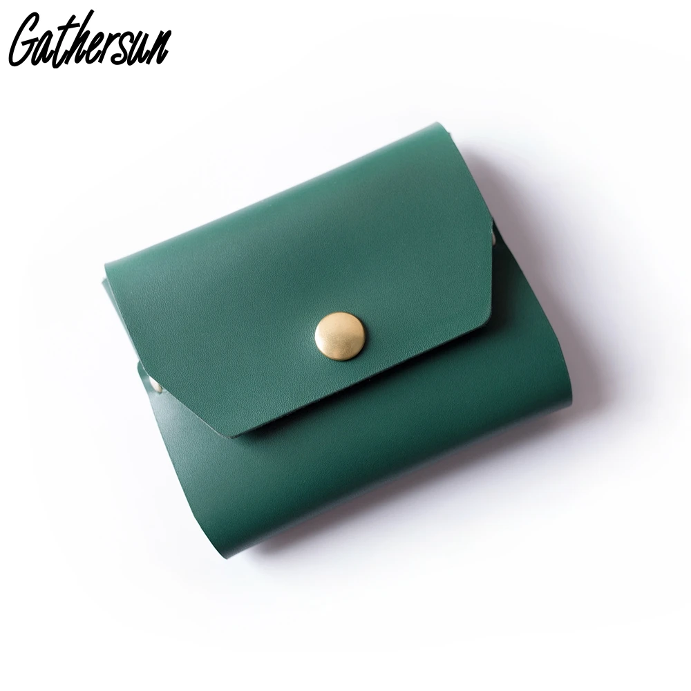 

Small Card Wallet Women Leather Card Holder Customized Logo Handmade Real Leather Mini Wallet Women Cowhide Ladies Purse Small