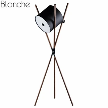 

Nordic Tripod Led Floor Lamp Shift Lamp Modern Wood Standing Lamps for Living Room Bedroom Reading Home Light Fixtures Decor
