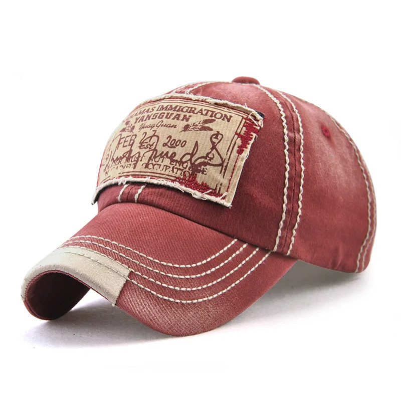 

200PCS / LOT high quality unisex washed cotton adjustable Baseball Cap Snapback Caps Outdoors Cap