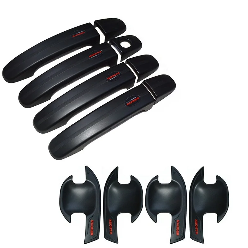 MATTE BLACK BOWL HANDLE TRIMS COVERS CHROMIUM STYLING FIT FOR FORD RANGER T6 T7 XTL WILDTRAK EXTERIOR HANDLE BOWL COVER PARTS MATTE BLACK BOWL HANDLE TRIMS COVERS CHROMIUM STYLING FIT FOR FORD RANGER T6 T7 XTL WILDTRAK EXTERIOR HANDLE BOWL COVER PARTS