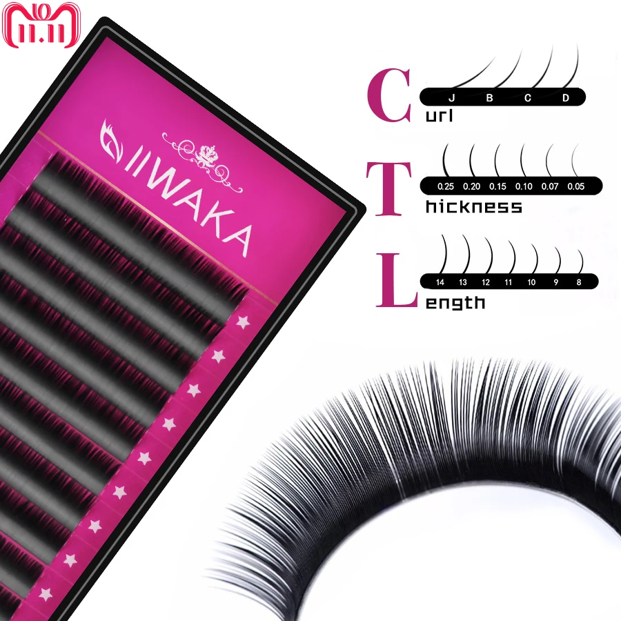

1 Case 0.05-0.25mm All Size JBCD eyelash extensions Mink Eyelash Extension mink black fake false eyelashes curl