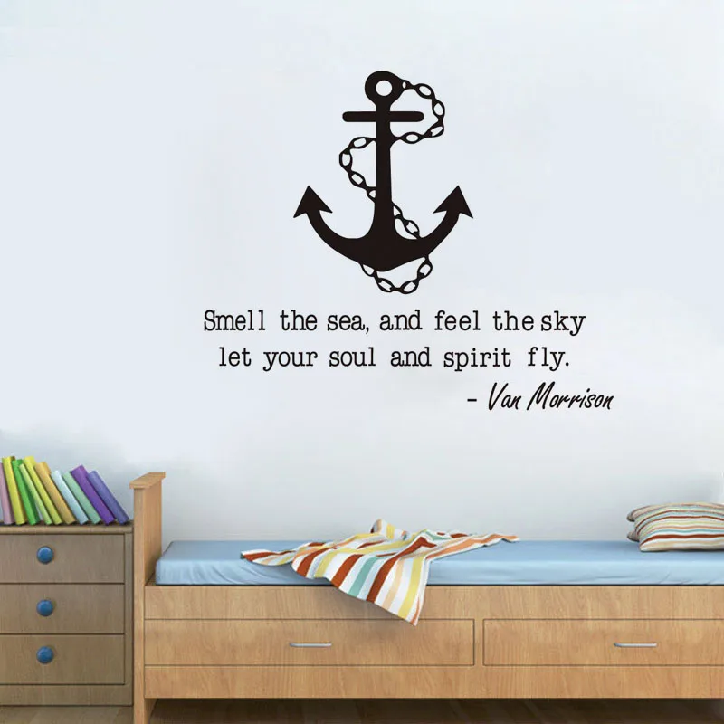 funny sailing quote with anchor wall sticker home decor living room