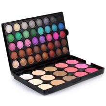 POPFEEL 40 цветов мерцающие тени для век+ 15 цветов консилер и румяна Pallete Eyes Face макияж бренд блеск Тени для век и основа