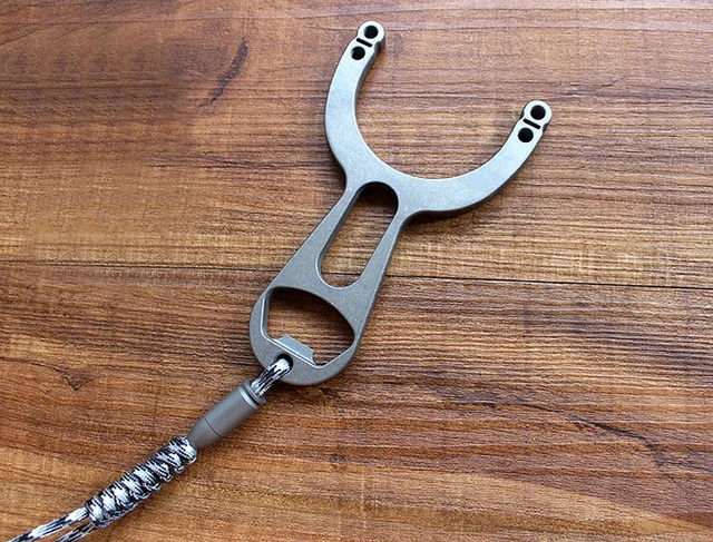 Cheap Titanium alloy multi-function slingshot, bottle opener 25 years the self-luminous tritium tube Outdoor edc, travel repertoire