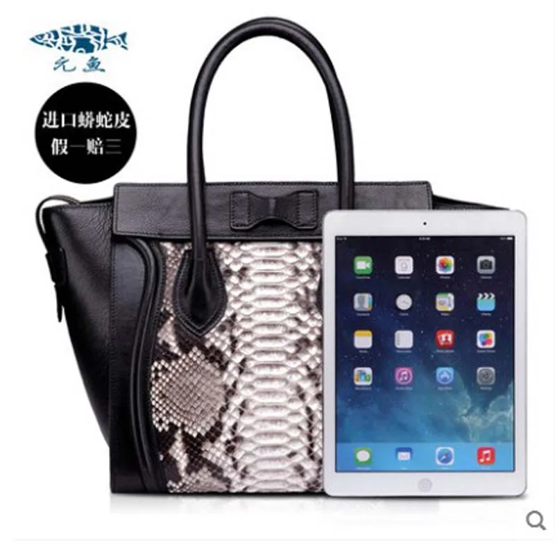gete new New snakeskin women's bag genuine leather handbag wing bag imported python genuine snakeskin women's handbag