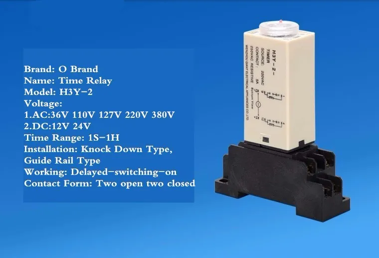 1 компл./лот H3Y-2 AC 220 V задержка таймер реле времени 0-10 секунд с H3Y-2 база