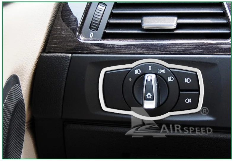 Скорость движения воздуха сплава для BMW E90 Стикеры BMW E90 внутренняя отделка для BMW E90 аксессуары 05-12 переключатель света фар Кнопка рамка Стикеры