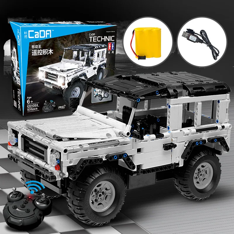 

533pcs Technic Series Building Blocks RC Car SUV Defender Model Remote Control Sports Car Enlighten Bricks Toy Compatible Legoed
