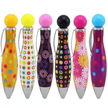 

Cute Retractable Bowling Style Mini Ballpoint Pens, 0.7 mm Blue Ink, Colorful Pen Shell, Pack of 12