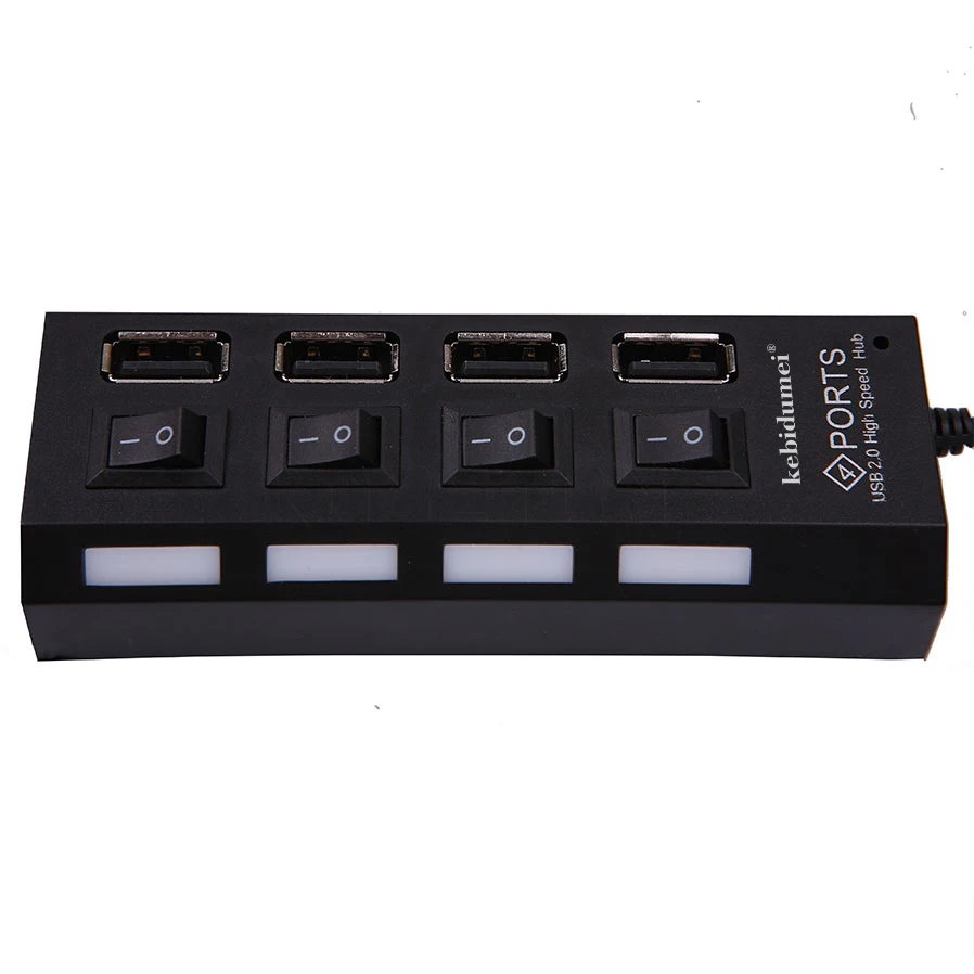 Мини концентратор с 4 портами USB 2 0 светодиодный высокоскоростной внешний usb хаб
