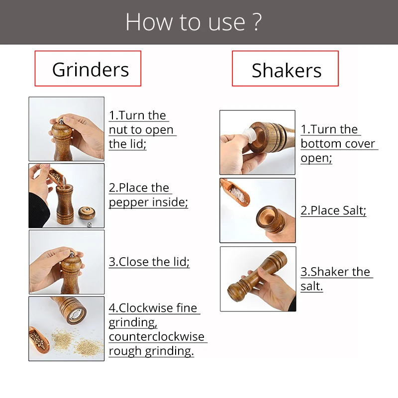 Leeseph деревянная мельница для перца и солонка набор, кухонные гаджеты