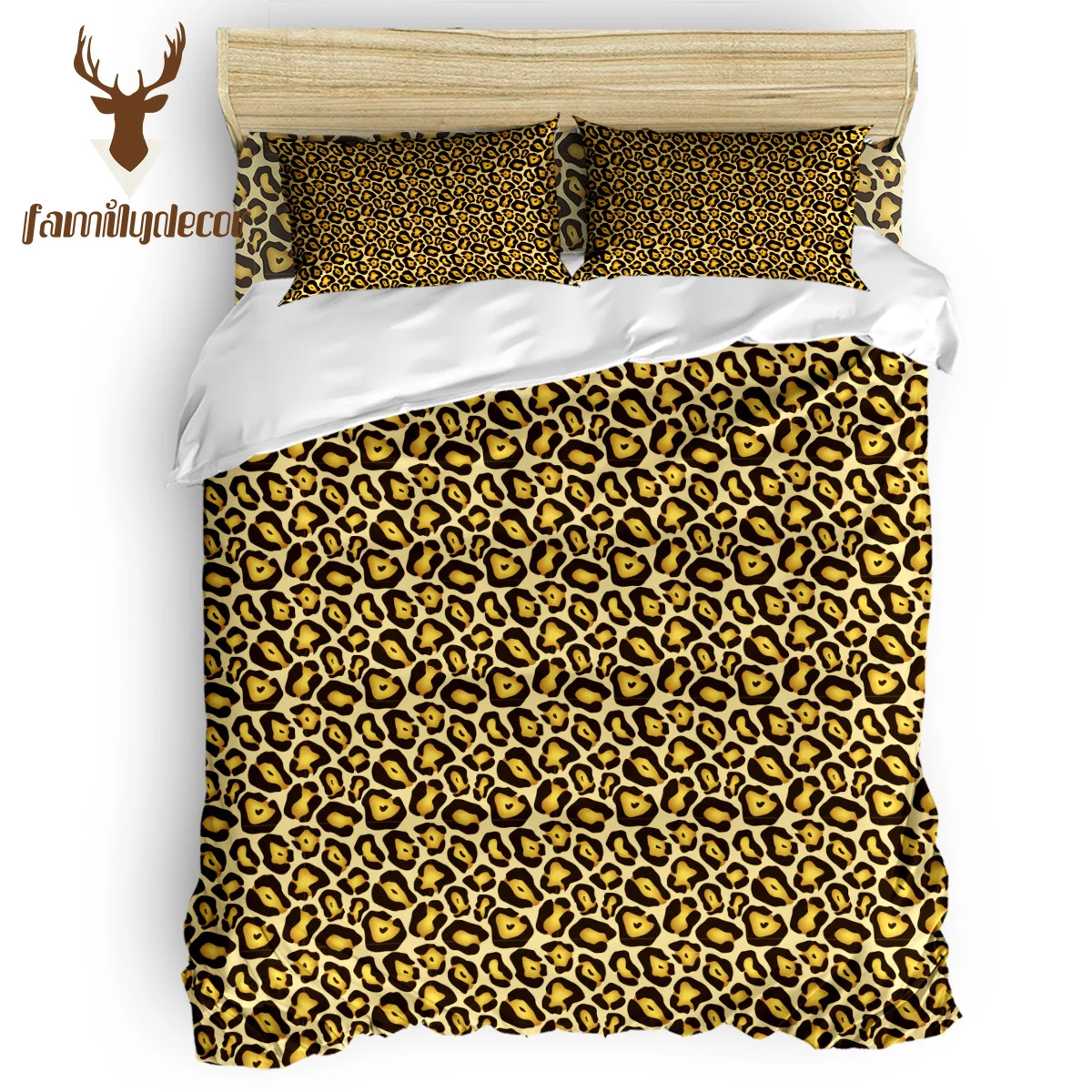 

FamilyDecor Jaguar Print Pattern Bedding Set Luxury Comforter Bedding Sets 3D King Size Red Blue Cotton DHL Free Shipping