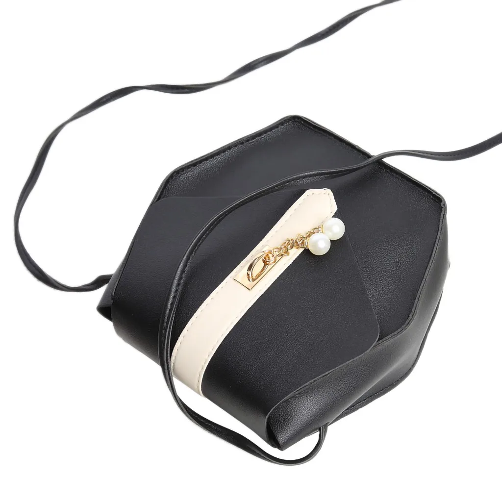 

Pearl Lock Crossbody Bag Fashion Women Ladies Cover Messenger Bags Solid Leather Handbag Purse Totes Sac A Main Femme