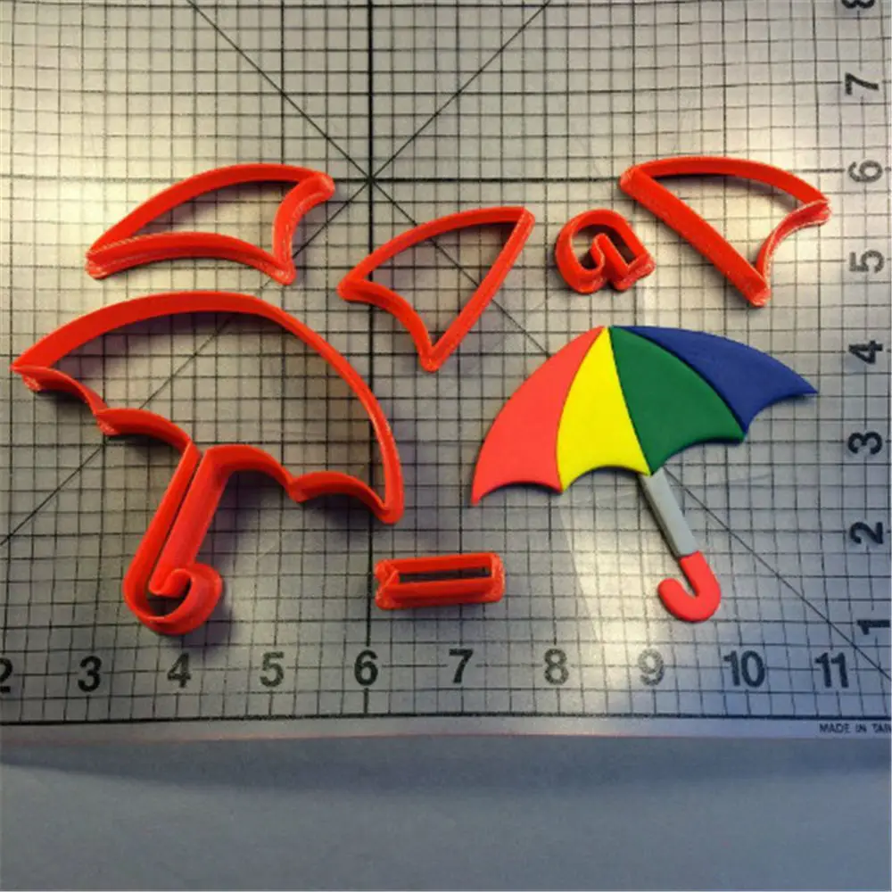 

Colorful Umbrella Design Cookie Cutter Custom Made 3D Printed Fondant Cupcake Top Cutter Cookie Mold Cake Decorating Tools