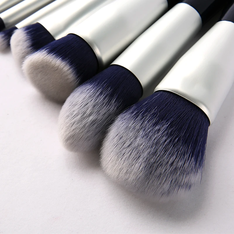 SEPROFE, 10 шт., темно-голубые кисти для макияжа, высокое качество, деревянная ручка, многофункциональные кисти для макияжа, набор теней для век, кисти, косметические наборы